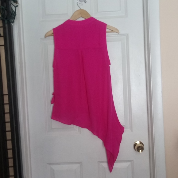 Nicole Miller Pink Button Up Sleeveless Blouse Size M - Picture 7 of 13